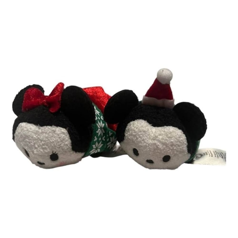 Disney Store Japan Tsum Tsum Mini Plush Christmas Snowflake Mickey Minnie 3.5